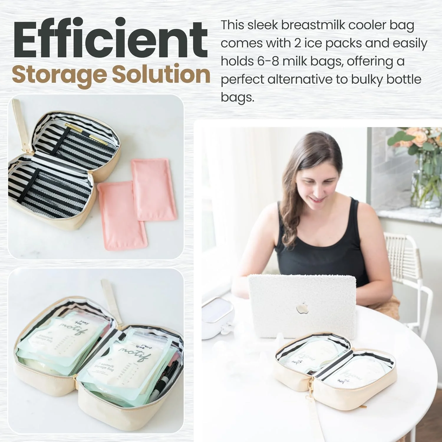 کیف خنک نگهدارنده شیر مادر - کیف شیک پلی استر برای نگهداری شیر مادر با ظرفیت 6-8 کیسه - ضد آب و قابل حمل به همراه بسته های یخ - لوازم ضروری کودک برای مادران پرمشغله کیف خنک نگهدارنده شیر مادر - کیف شیک پلی استر برای نگهداری شیر مادر با ظرفیت 6-8 کیسه - ضد آب و قابل حمل به همراه بسته های یخ - لوازم ضروری کودک برای مادران پرمشغله