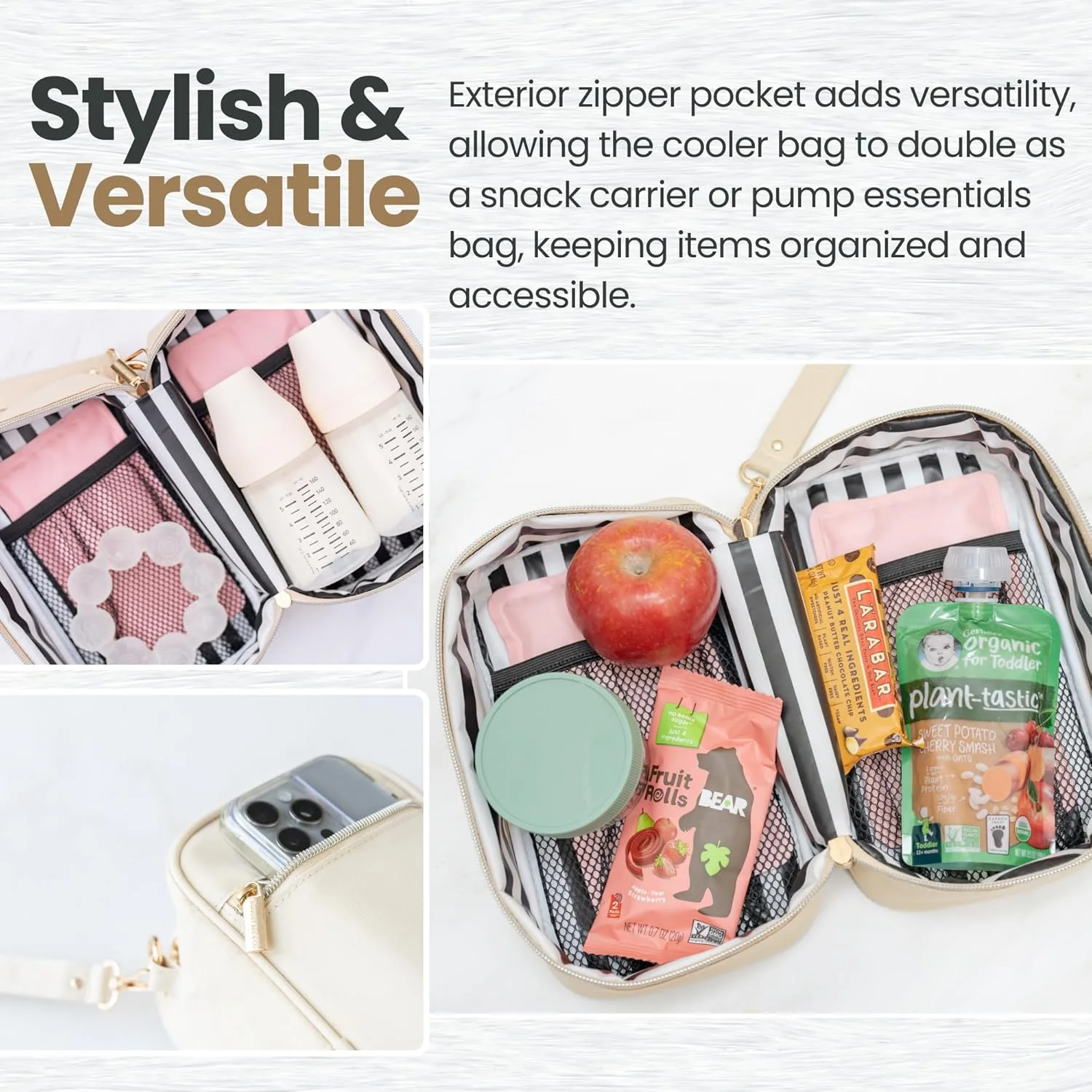 کیف خنک نگهدارنده شیر مادر - کیف شیک پلی استر برای نگهداری شیر مادر با ظرفیت 6-8 کیسه - ضد آب و قابل حمل به همراه بسته های یخ - لوازم ضروری کودک برای مادران پرمشغله کیف خنک نگهدارنده شیر مادر - کیف شیک پلی استر برای نگهداری شیر مادر با ظرفیت 6-8 کیسه - ضد آب و قابل حمل به همراه بسته های یخ - لوازم ضروری کودک برای مادران پرمشغله