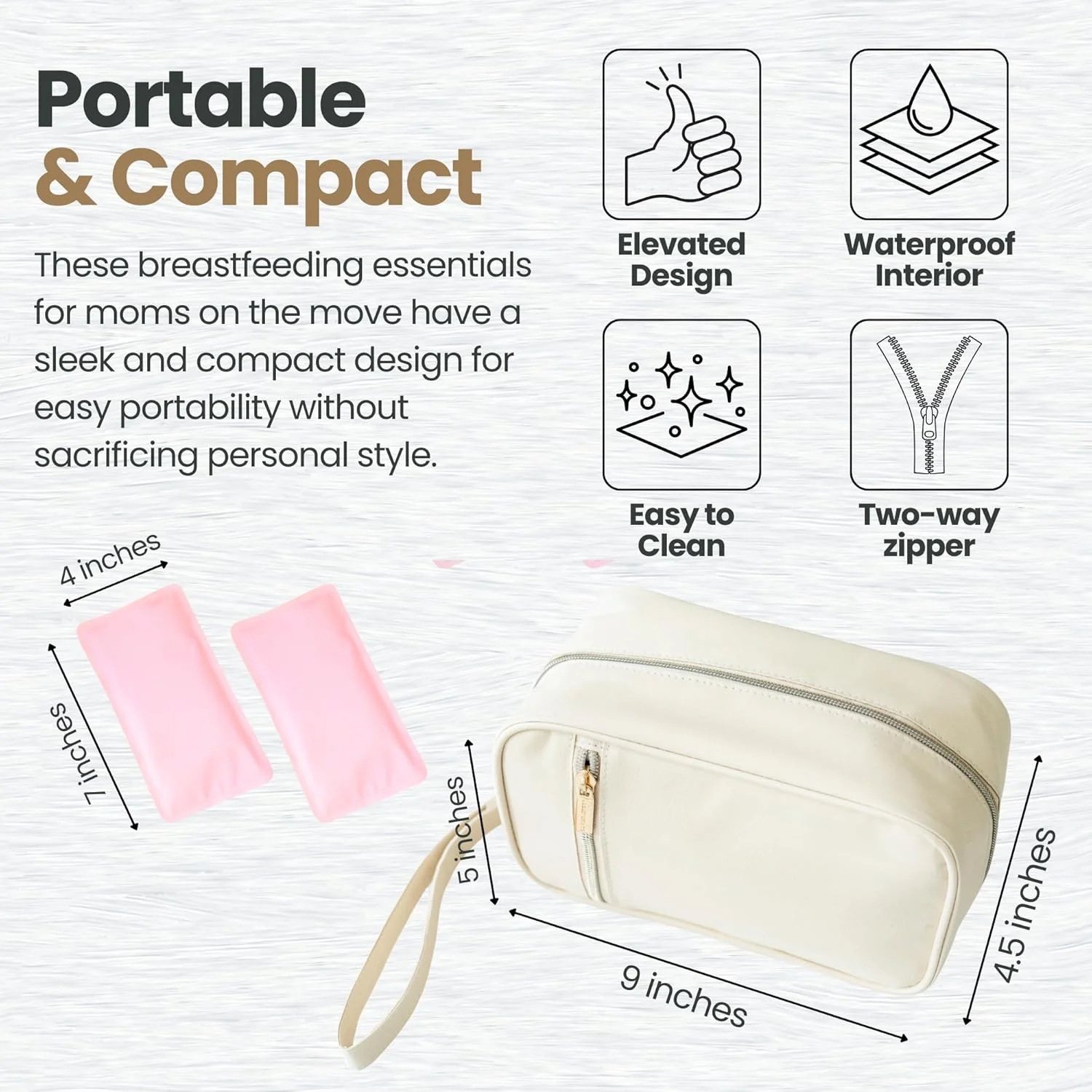 کیف خنک نگهدارنده شیر مادر - کیف شیک پلی استر برای نگهداری شیر مادر با ظرفیت 6-8 کیسه - ضد آب و قابل حمل به همراه بسته های یخ - لوازم ضروری کودک برای مادران پرمشغله کیف خنک نگهدارنده شیر مادر - کیف شیک پلی استر برای نگهداری شیر مادر با ظرفیت 6-8 کیسه - ضد آب و قابل حمل به همراه بسته های یخ - لوازم ضروری کودک برای مادران پرمشغله