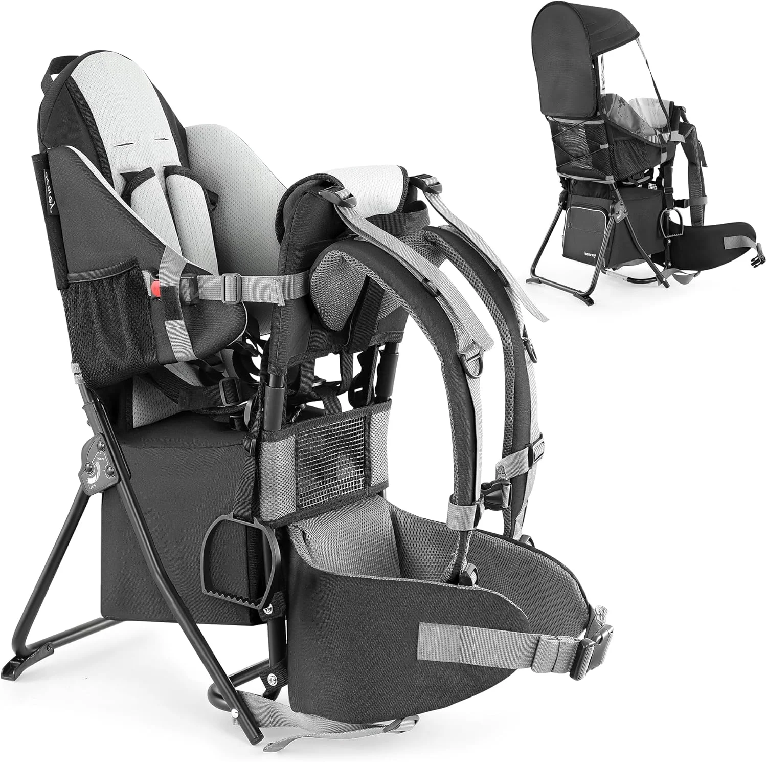 کوله پشتی حمل نوزاد Besrey، کوله پشتی پیاده روی کودک نوپا با صندلی ایمنی 3 ارتفاع، بند و کمربند قابل تنظیم، فریم تاشو، سبک وزن و ظرفیت بزرگ برای پیاده روی (مشکی) کوله پشتی حمل نوزاد Besrey، کوله پشتی پیاده روی کودک نوپا با صندلی ایمنی 3 ارتفاع، بند و کمربند قابل تنظیم، فریم تاشو، سبک وزن و ظرفیت بزرگ برای پیاده روی (مشکی)