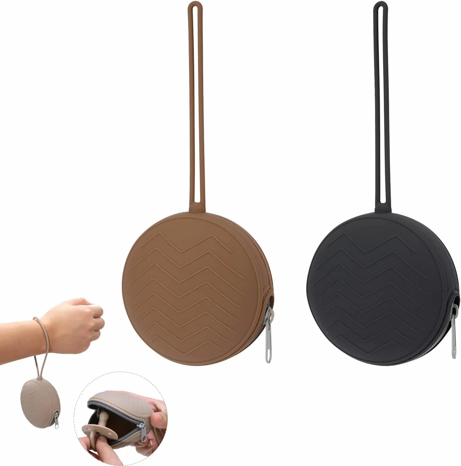 جا پستانکی سیلیکونی BIGTHREE، جا پستانکی نوزاد، کیف سیلیکونی مسافرتی پستانک کودک، کیف نگهدارنده پستانک قابل حمل برای پسران و دختران، کیف نگهداری، 2 عدد، قهوه ای، خاکستری تیره جا پستانکی سیلیکونی BIGTHREE، جا پستانکی نوزاد، کیف سیلیکونی مسافرتی پستانک کودک، کیف نگهدارنده پستانک قابل حمل برای پسران و دختران، کیف نگهداری، 2 عدد، قهوه ای، خاکستری تیره