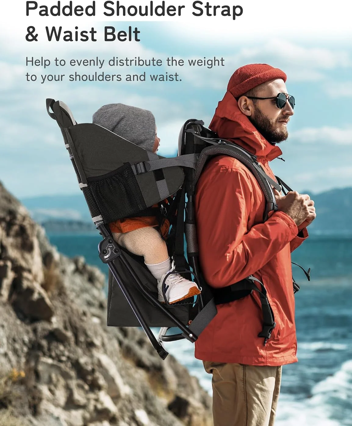 کوله پشتی حمل نوزاد Besrey، کوله پشتی پیاده روی کودک نوپا با صندلی ایمنی 3 ارتفاع، بند و کمربند قابل تنظیم، فریم تاشو، سبک وزن و ظرفیت بزرگ برای پیاده روی (مشکی) کوله پشتی حمل نوزاد Besrey، کوله پشتی پیاده روی کودک نوپا با صندلی ایمنی 3 ارتفاع، بند و کمربند قابل تنظیم، فریم تاشو، سبک وزن و ظرفیت بزرگ برای پیاده روی (مشکی)