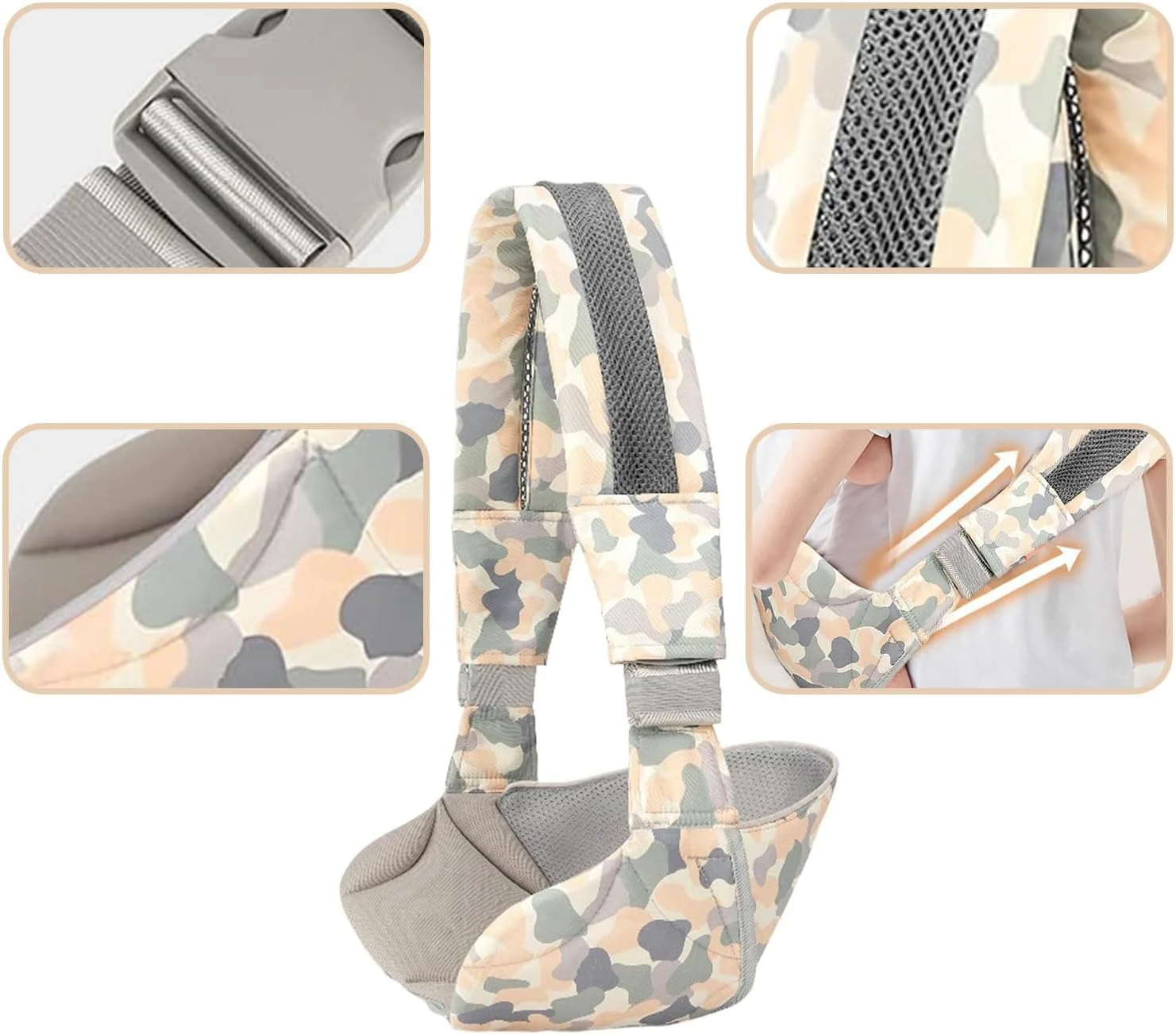 BIGTHREE Baby Sling Carrier Toddler, Soft and Breathable Mesh Baby Sling, Adjustable Portable Toddler Carriers, B-aby Hip and Side Carrier, with Waist Support, for Baby 3-36 Months, Grey BIGTHREE Baby Sling Carrier Toddler, Soft and Breathable Mesh Baby Sling, Adjustable Portable Toddler Carriers, B-aby Hip and Side Carrier, with Waist Support, for Baby 3-36 Months, Grey