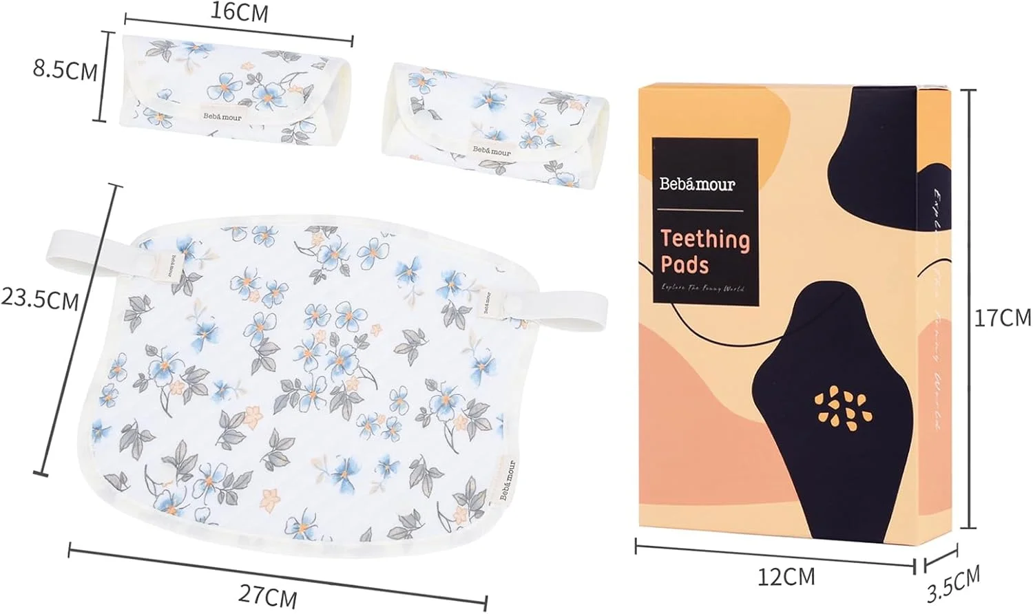 پد پنبه ای برگشت پذیر بزاق و دندان درآوردن Bebamour برای همه حالت های حمل کودک، پیش بند سفید بزاق برای پسران و دختران پد پنبه ای برگشت پذیر بزاق و دندان درآوردن Bebamour برای همه حالت های حمل کودک، پیش بند سفید بزاق برای پسران و دختران