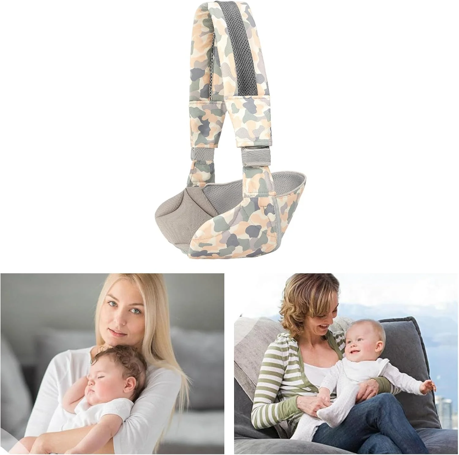 BIGTHREE Baby Sling Carrier Toddler, Soft and Breathable Mesh Baby Sling, Adjustable Portable Toddler Carriers, B-aby Hip and Side Carrier, with Waist Support, for Baby 3-36 Months, Grey BIGTHREE Baby Sling Carrier Toddler, Soft and Breathable Mesh Baby Sling, Adjustable Portable Toddler Carriers, B-aby Hip and Side Carrier, with Waist Support, for Baby 3-36 Months, Grey