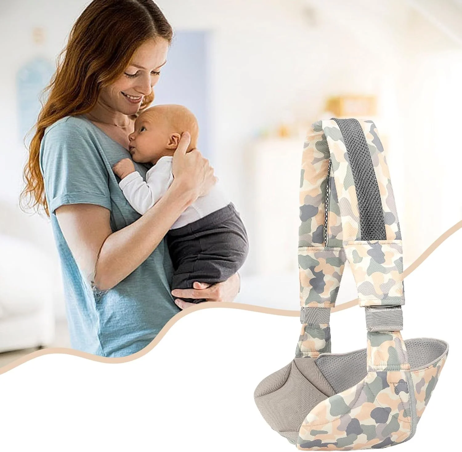 BIGTHREE Baby Sling Carrier Toddler, Soft and Breathable Mesh Baby Sling, Adjustable Portable Toddler Carriers, B-aby Hip and Side Carrier, with Waist Support, for Baby 3-36 Months, Grey BIGTHREE Baby Sling Carrier Toddler, Soft and Breathable Mesh Baby Sling, Adjustable Portable Toddler Carriers, B-aby Hip and Side Carrier, with Waist Support, for Baby 3-36 Months, Grey