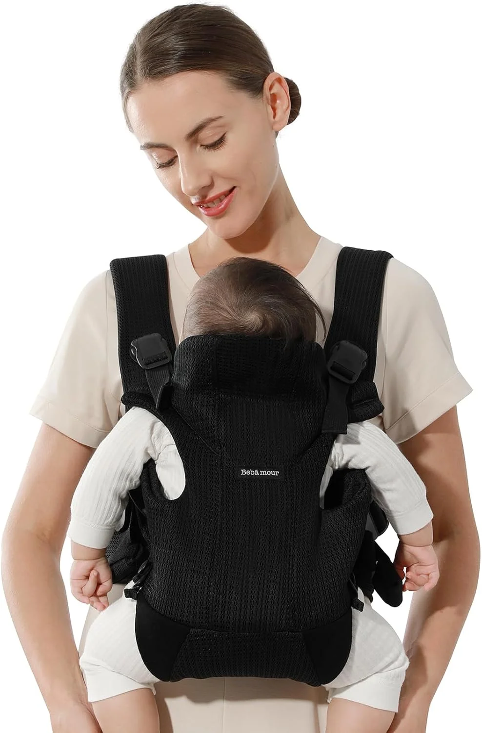 آغوشی نوزاد ببامور، قابل استفاده در جلو و پشت، به همراه 2 عدد پیشبند شانه، خاکستری روشن آغوشی نوزاد ببامور، قابل استفاده در جلو و پشت، به همراه 2 عدد پیشبند شانه، خاکستری روشن