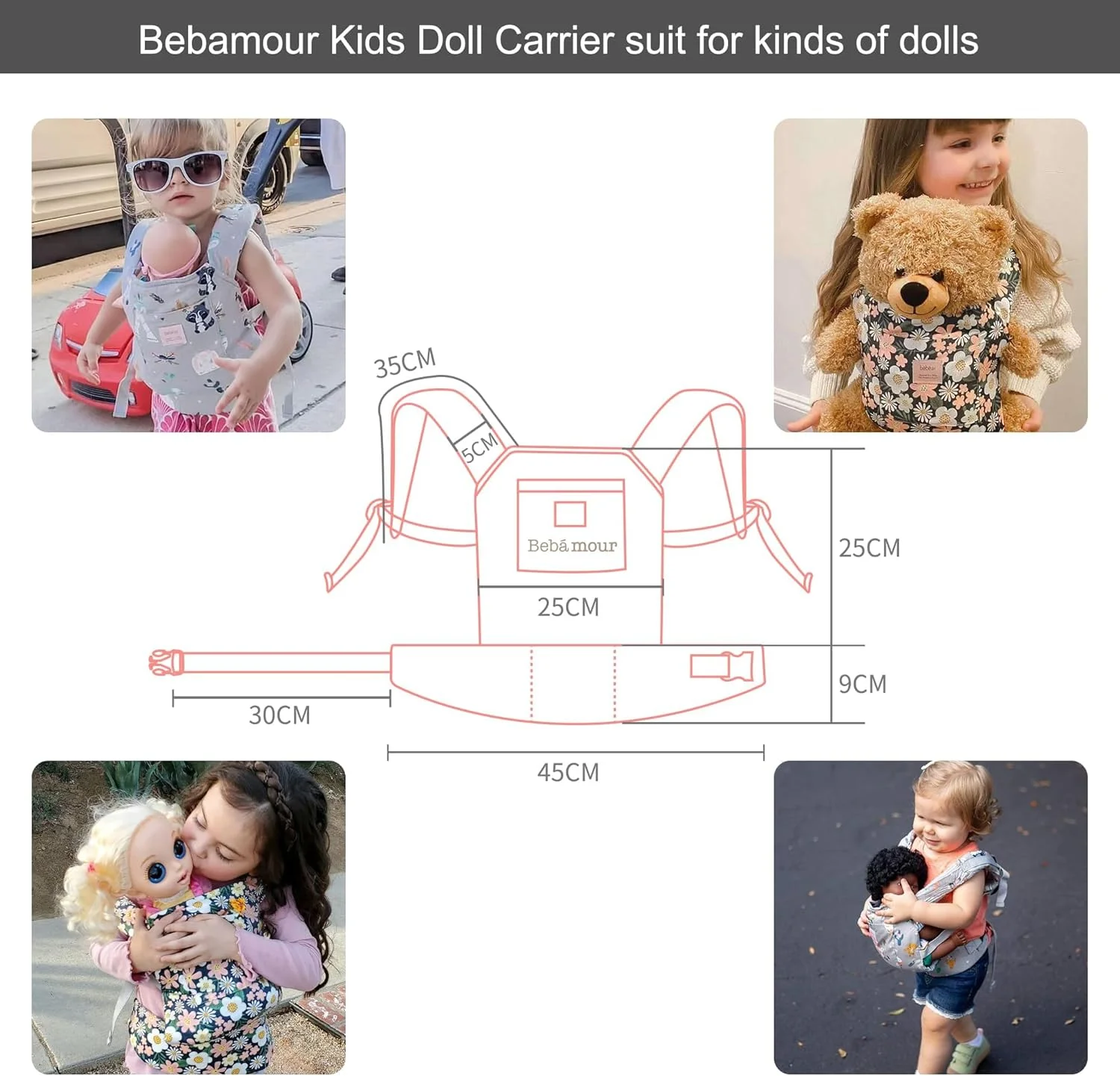 حامل عروسک دخترانه Bebamour، اسلینگ نرم 3 در 1 برای کودکان، لوازم جانبی عروسک 100% پنبه (گل های سبز) حامل عروسک دخترانه Bebamour، اسلینگ نرم 3 در 1 برای کودکان، لوازم جانبی عروسک 100% پنبه (گل های سبز)