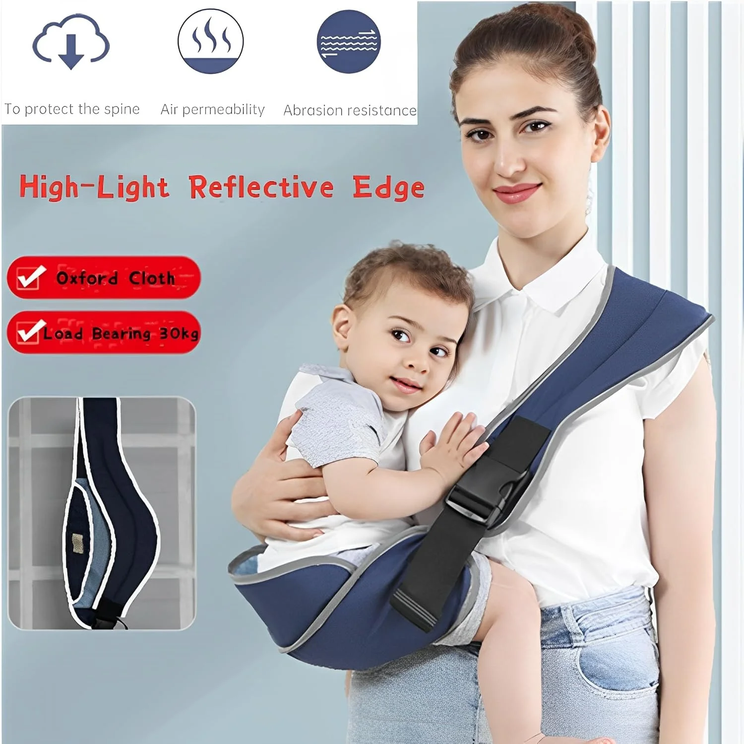 آغوشی کودک Beauenty، اسلینگ نوزاد قابل حمل با بند قابل تنظیم، پد نرم و نشیمنگاه ضد لغزش، نگهدارنده ارگونومیک کودک برای 6-36 ماه آغوشی کودک Beauenty، اسلینگ نوزاد قابل حمل با بند قابل تنظیم، پد نرم و نشیمنگاه ضد لغزش، نگهدارنده ارگونومیک کودک برای 6-36 ماه