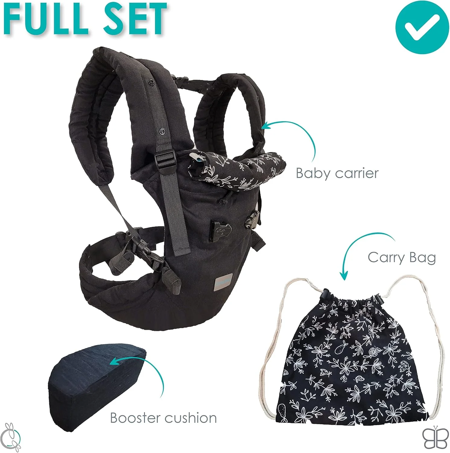 آغوشی نوزاد ب ب لاو مدل Pöp’NGO - کوله پشتی قابل تنظیم و آویز قفسه سینه جلویی با شش حالت، شامل بالشتک های سر، کیف مسافرتی، برای نوزاد، کودک نوپا (مشکی) آغوشی نوزاد ب ب لاو مدل Pöp’NGO - کوله پشتی قابل تنظیم و آویز قفسه سینه جلویی با شش حالت، شامل بالشتک های سر، کیف مسافرتی، برای نوزاد، کودک نوپا (مشکی)