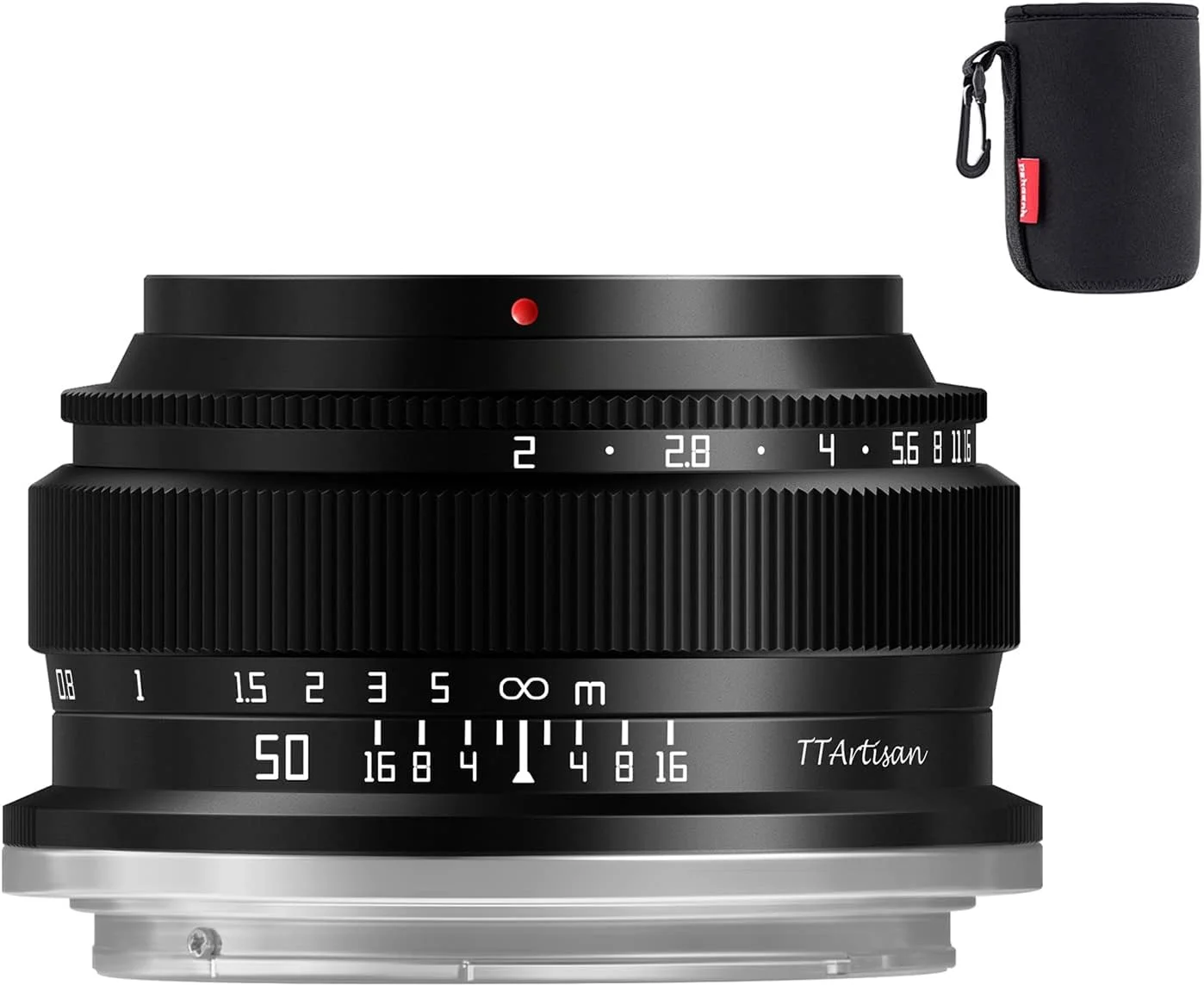 لنز 50mm F2 فول فریم با فوکوس دستی TTartisan، سازگار با دوربین های Sony E-Mount مدل های A7 A7II A7III A7R A7RII A7RIII A7RIV A7S A7SII A7SIII A9 A6400 A6000 A6600 A6100 A6500 A6300 (مشکی)