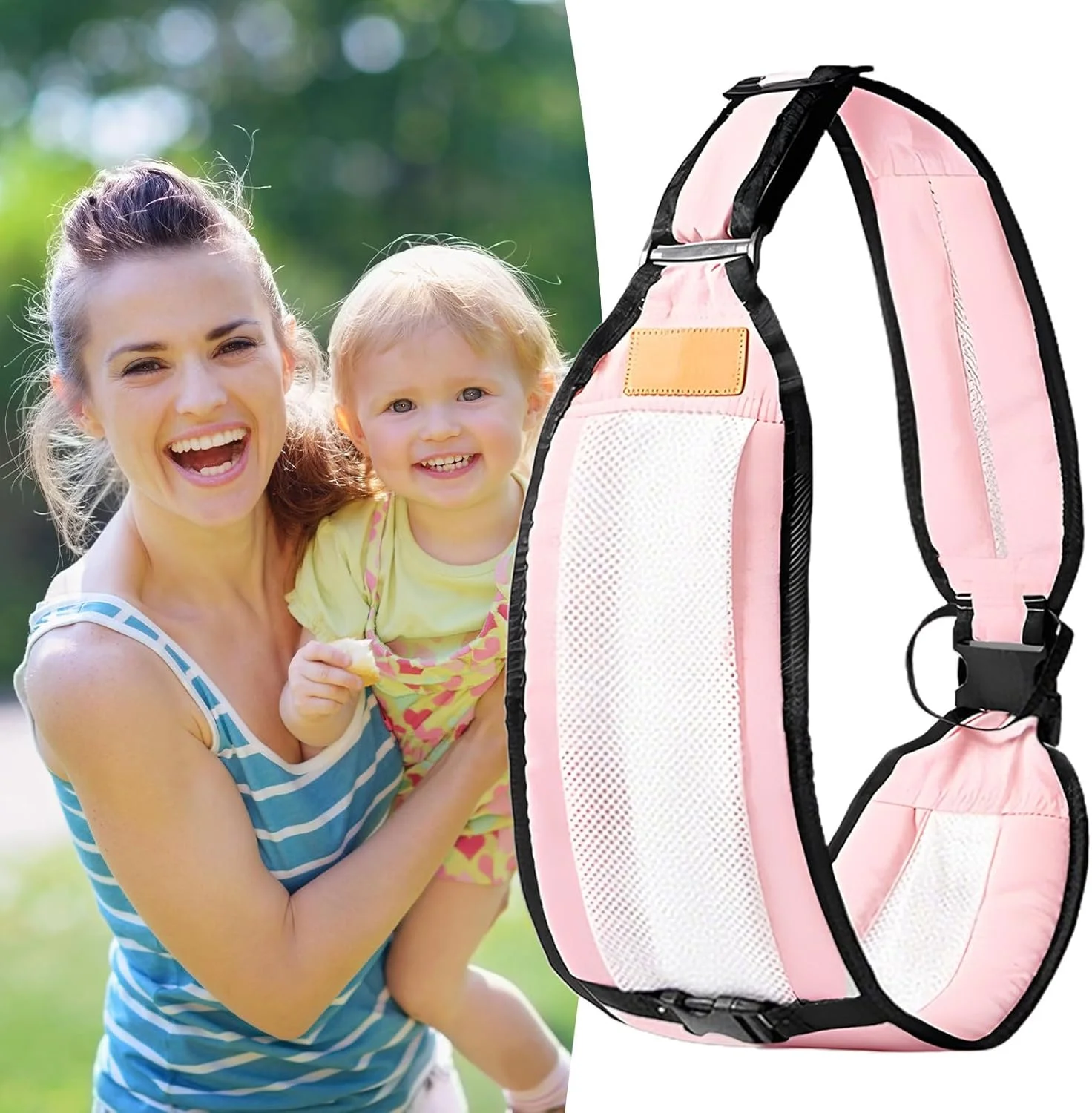 آغوشی نوزاد - آغوشی قابل تنظیم برای نوزادان و کودکان نوپا برای دختران 0-4 سال | بند سینه توری قابل تنفس 44 پوندی کمربند کمری سیستم های مسافرتی برای فعالیت های آبی، پیاده روی، پارک های تفریحی، ساحل