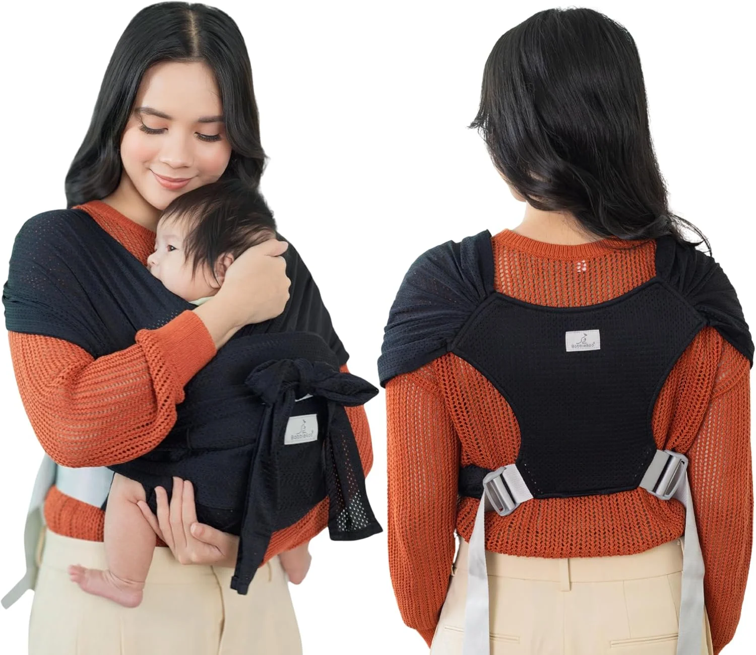 آغوشی نوزاد BabbleRoo - آغوشی نوزاد ضروری، ایمن و راحت، تنفس پذیر، استفاده آسان، قابل تنظیم از XS تا XXL، تقویت پیوند والدین و فرزند، مشکی آغوشی نوزاد BabbleRoo - آغوشی نوزاد ضروری، ایمن و راحت، تنفس پذیر، استفاده آسان، قابل تنظیم از XS تا XXL، تقویت پیوند والدین و فرزند، مشکی