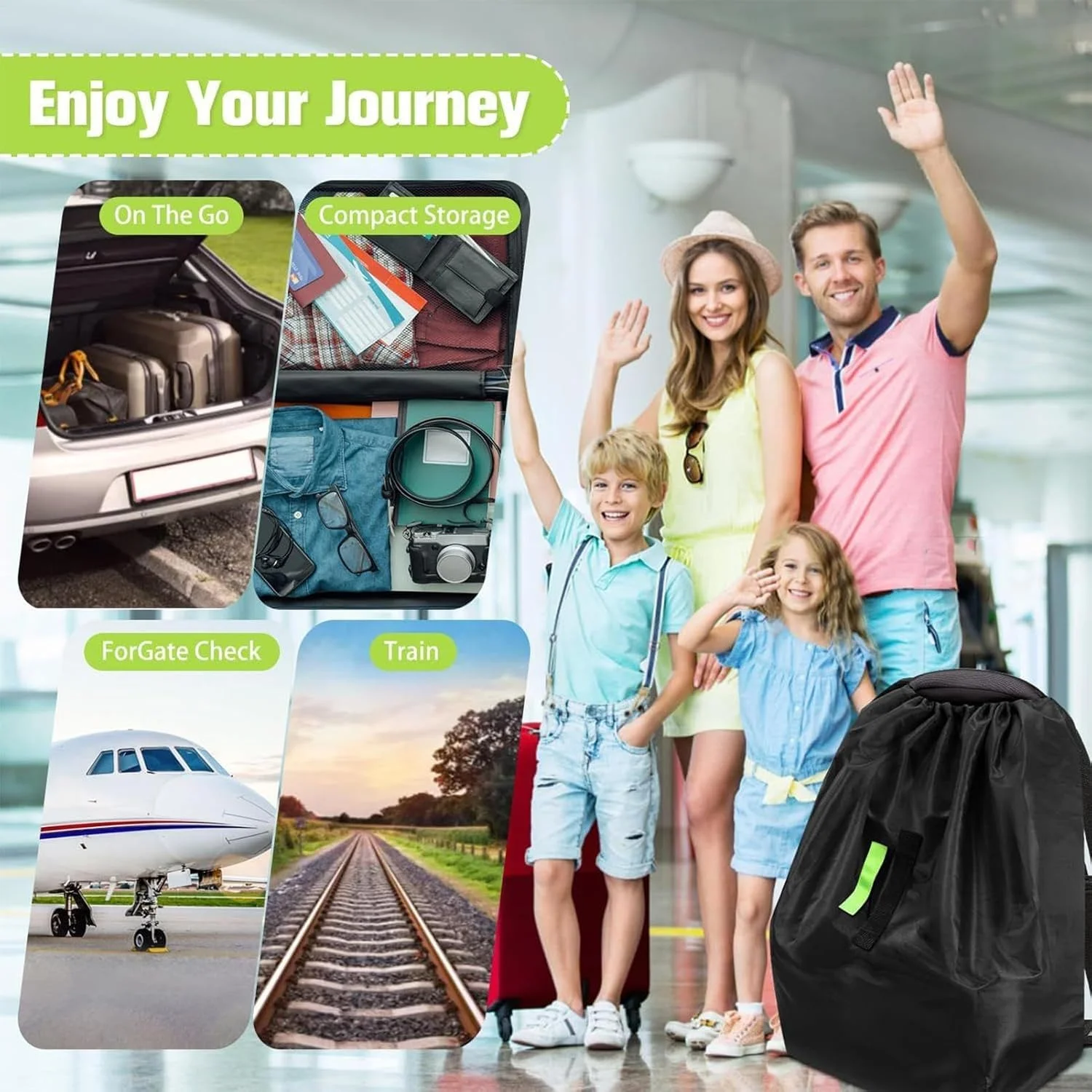 کیف حمل صندلی ماشین کودک برای مسافرت هوایی | کیف مسافرتی بادوام با بند شانه | لوازم جانبی ضد آب و جادار برای حمل نوزاد مناسب خانواده، نوجوانان و بزرگسالان در سفرهای جاده ای و گردش ها کیف حمل صندلی ماشین کودک برای مسافرت هوایی | کیف مسافرتی بادوام با بند شانه | لوازم جانبی ضد آب و جادار برای حمل نوزاد مناسب خانواده، نوجوانان و بزرگسالان در سفرهای جاده ای و گردش ها