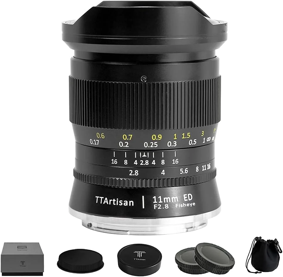 لنز چشم ماهی TTArtisan 11mm F2.8 با دیافراگم بزرگ و زاویه دید عریض و فوکوس ثابت برای دوربین های فول فریم با مانت Nikon Z