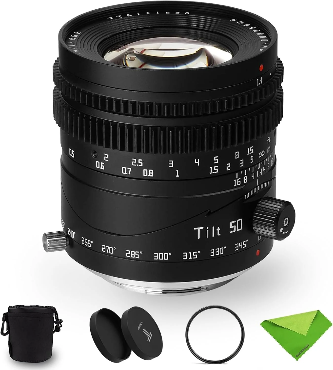 لنز پرتره فول فریم 50mm F1.4 تیلت TTartisan با مانت RF و فوکوس دستی برای دوربین های Canon با مانت RF مدل EOS-R RP R5 R6 R6II R7