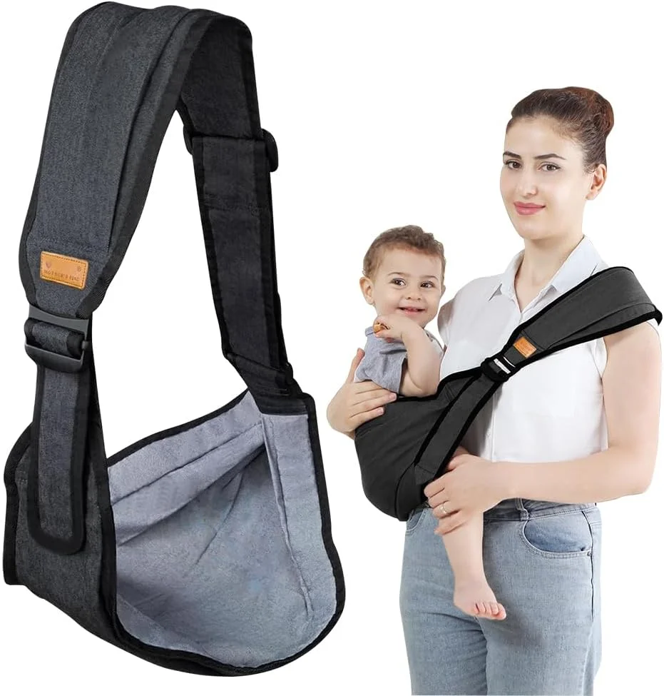آغوشی نوزاد قابل تنظیم، حمل کننده جانبی کودک، آغوشی جانبی نوزاد برای نوزادان، بند حمل نوزاد قابل حمل، آغوشی چند منظوره نوزاد برای کودکان نوپا تا 15 کیلوگرم (مشکی)