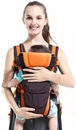 کیف حمل نوزاد 4 در 1 قابل تنظیم BabyGo Kids / کوله پشتی کانگورویی با بافت لانه زنبوری / آغوشی حمل نوزاد / حمل پشتی / حمل جلویی برای نوزاد با کمربند ایمنی و بندهای سگکی (نارنجی)