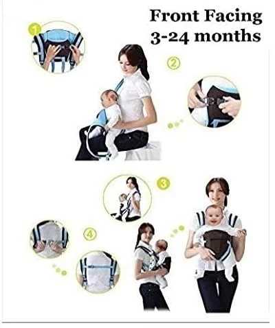 کیف حمل نوزاد 4 در 1 قابل تنظیم BabyGo Kids / کوله پشتی کانگورویی با بافت لانه زنبوری / آغوشی حمل نوزاد / حمل پشتی / حمل جلویی برای نوزاد با کمربند ایمنی و بندهای سگکی (نارنجی)