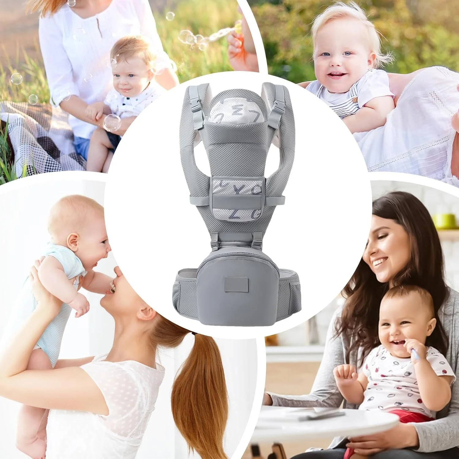 آغوشی نوزاد | آغوشی ایمن نوزاد با نشیمنگاه، سگک قابل تنظیم، لوازم سبک وزن کودک نوپا برای استفاده روزانه، ماجراجویی در فضای باز، سفر و خرید