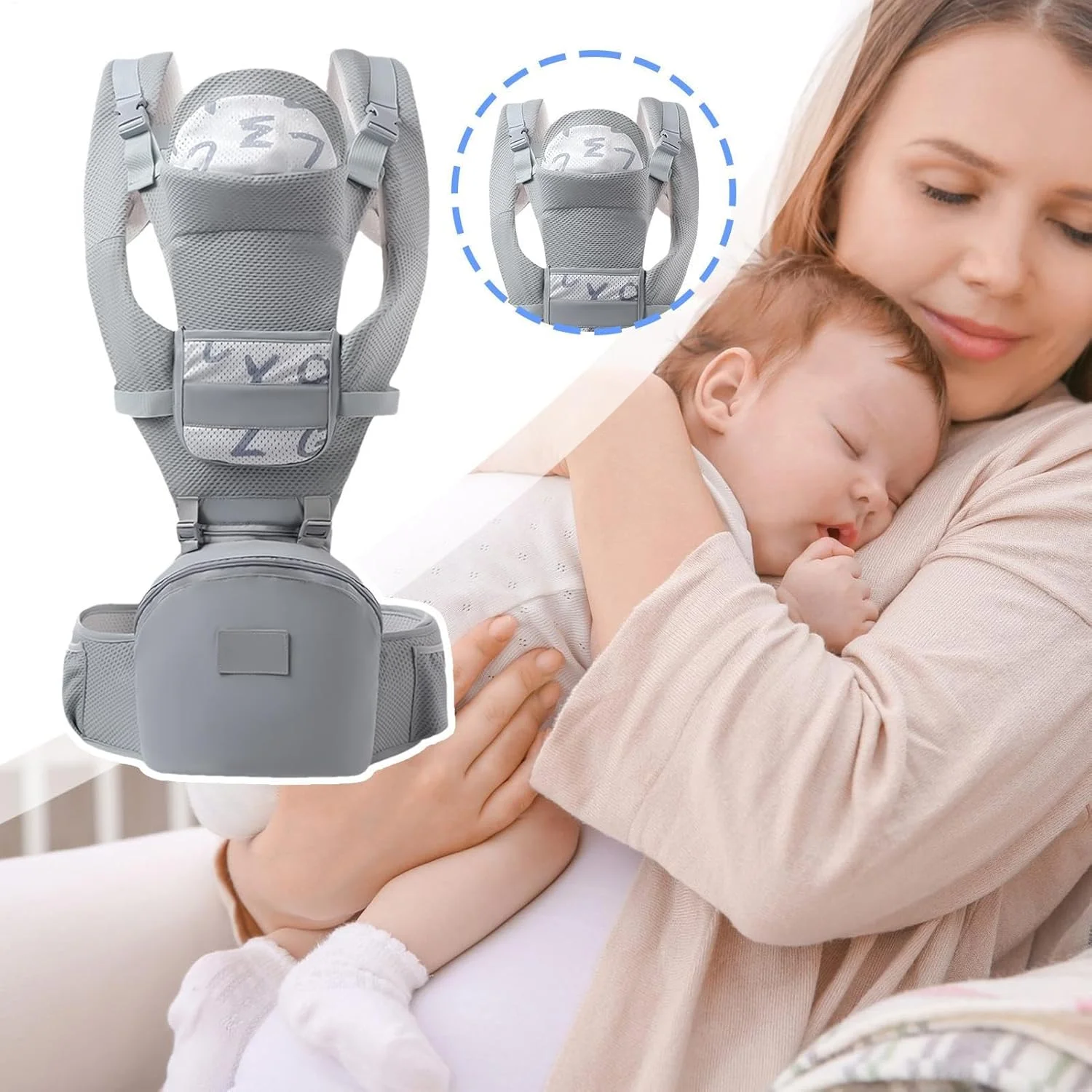 آغوشی نوزاد | آغوشی ایمن نوزاد با نشیمنگاه، سگک قابل تنظیم، لوازم سبک وزن کودک نوپا برای استفاده روزانه، ماجراجویی در فضای باز، سفر و خرید