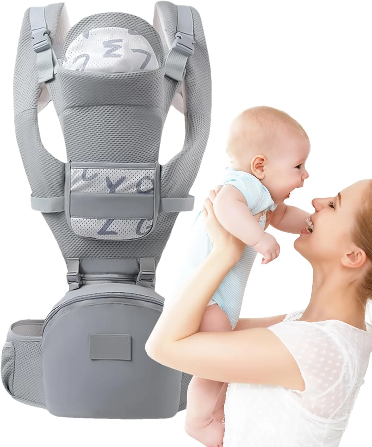 آغوشی نوزاد | آغوشی ایمن نوزاد با نشیمنگاه، سگک قابل تنظیم، لوازم سبک وزن کودک نوپا برای استفاده روزانه، ماجراجویی در فضای باز، سفر و خرید