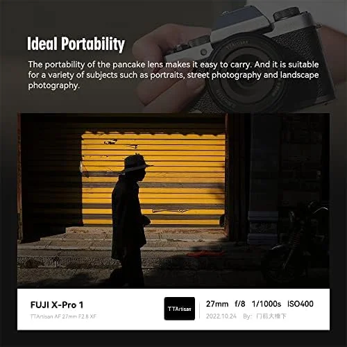 لنز زاویه باز 27 میلی‌متری F2.8 APS-C با فوکوس خودکار STM تی‌تی‌آرتیسان برای دوربین‌های بدون آینه Sony E Mount سری Alpha A6300 A6400 A6500 A7II A7RII A7MIV A7C A7SIII NEX