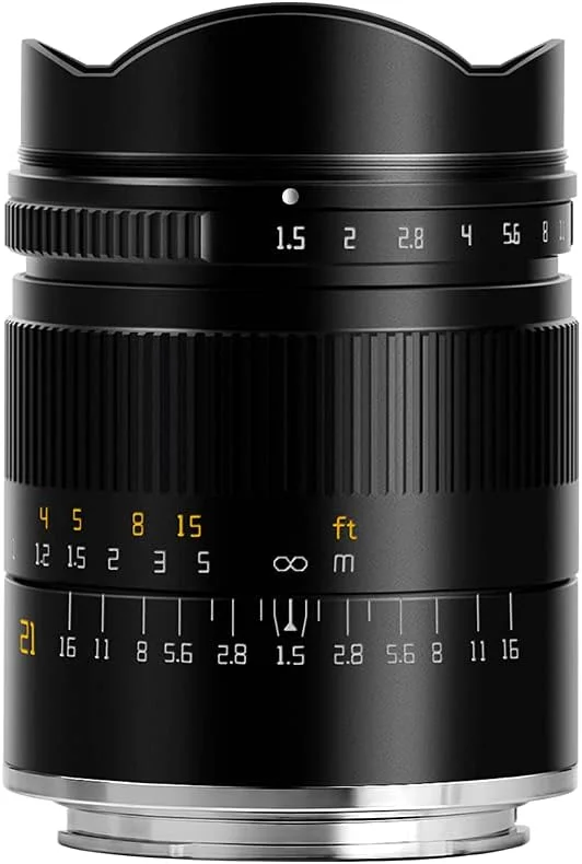 لنز فول فریم 21mm F1.5 تی‌تی‌آرتیسان برای دوربین‌های سونی با مانت E مانند Sony A7 A7ll A7lll A7R A7RlV A7S A7SII A7SIII A9 A5000 A6400 A6500 A6600