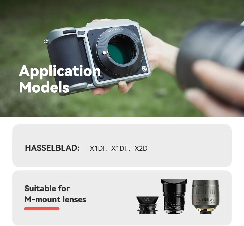 آداپتور لنز TTArtisan Leica M به دوربین با مانت Z/R/L/E/GFX/X1D/FUJI (آداپتور M-X1D، مشکی)