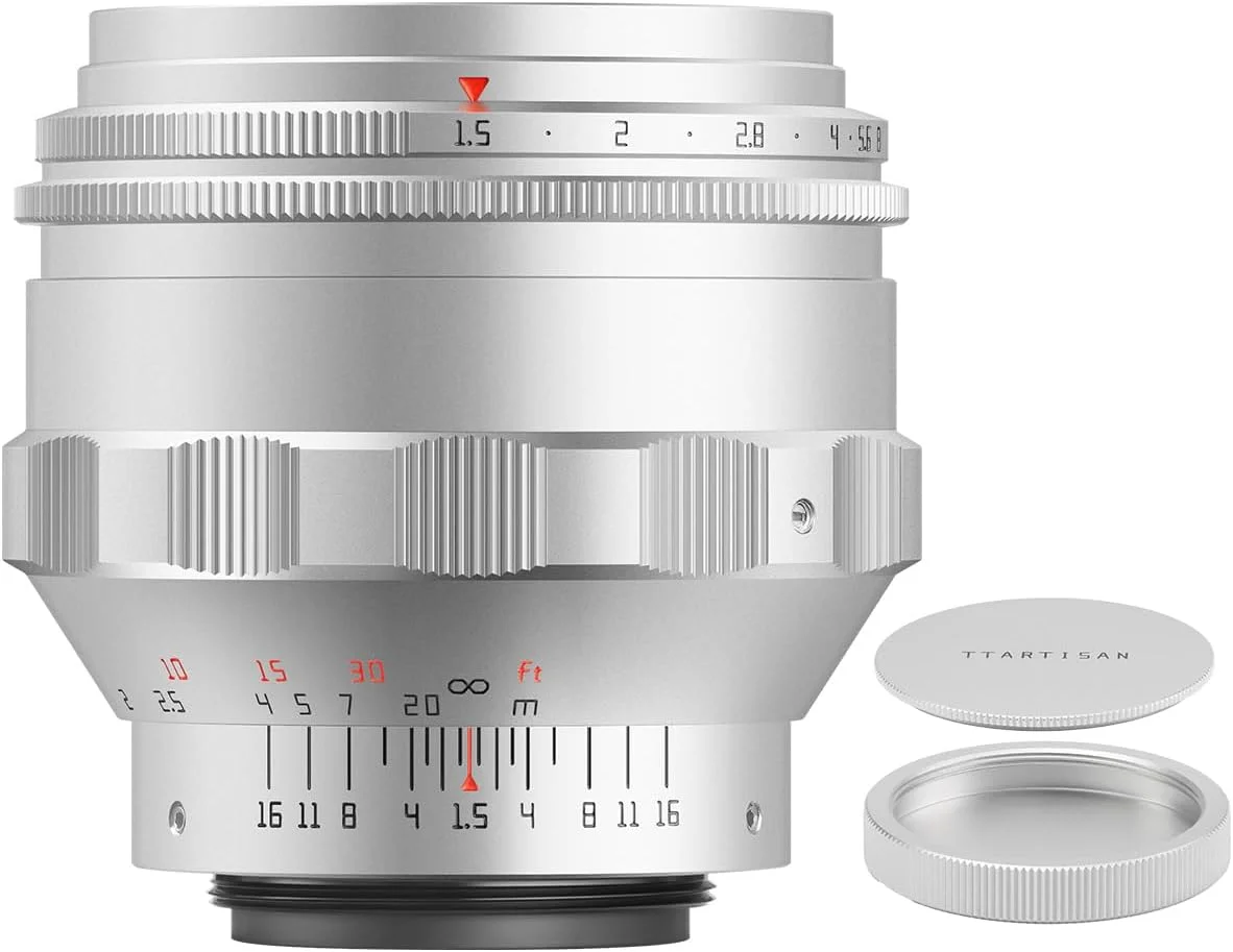 لنز بوکه چرخشی TTARTISAN 75mm f1.5 لنز فول فریم دستی با دیافراگم بزرگ برای دوربین با مانت M42 نقره ای لنز بوکه چرخشی TTARTISAN 75mm f1.5 لنز فول فریم دستی با دیافراگم بزرگ برای دوربین با مانت M42 نقره ای