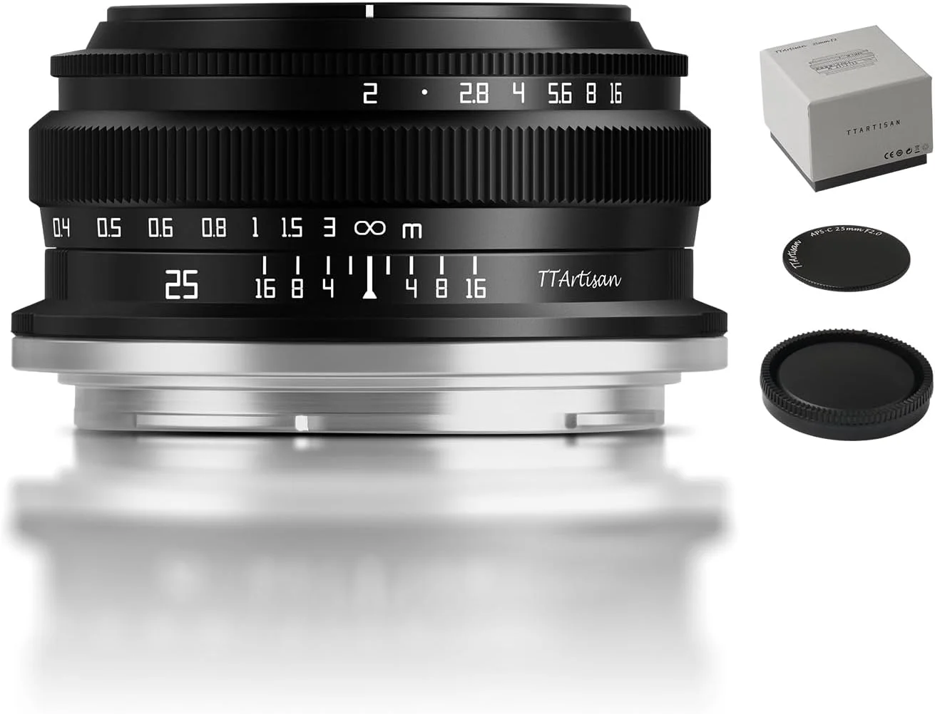 لنز 25mm F2 با بدنه فلزی TTArtisan APS-C سازگار با مانت Nikon Z - مشکی