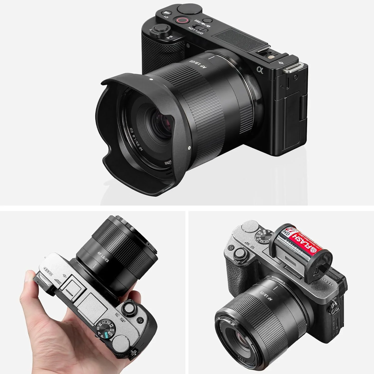 لنز تی‌تی‌آرتیسان AF 23mm F1.8 برای سونی، فریم APS-C، لنز فوکوس خودکار قابل حمل و چند منظوره، سازگار با دوربین‌های بدون آینه Sony E Mount