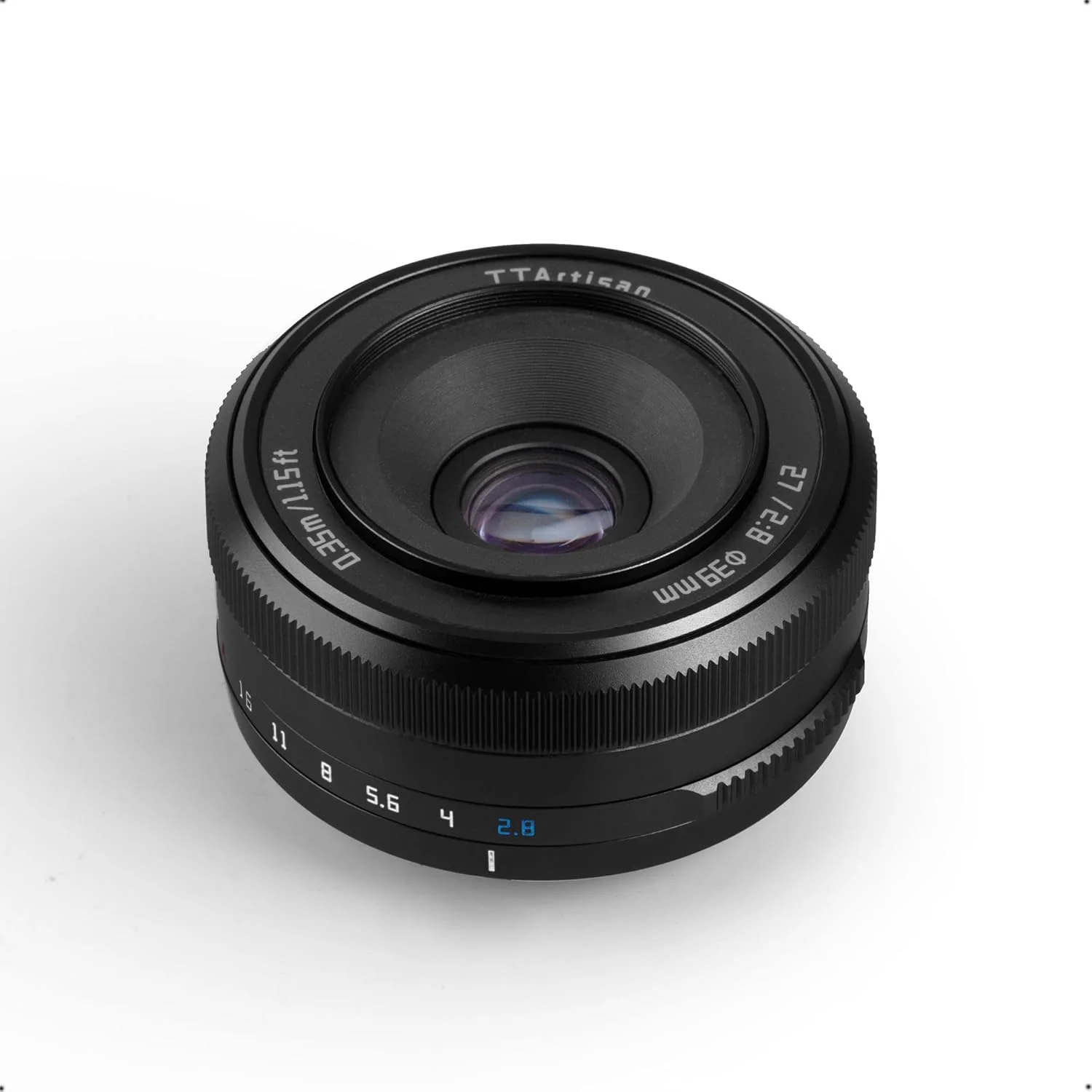 لنز دوربین 27mm F2.8 فوکوس خودکار APS-C تی تی آرتيزان، لنز فلزی سبک وزن و قابل حمل با قابلیت ردیابی چشم برای مانت فوجی X (مشکی)