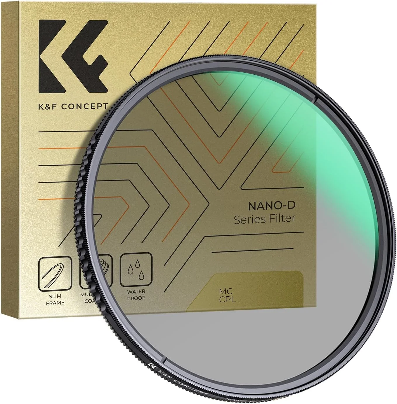 فیلتر پلاریزه دایره ای 77 میلی متری، فیلتر پلاریزه دایره ای ضد آب K&F Concept با 24 پوشش چند لایه CPL برای لنز دوربین 77 میلی متری