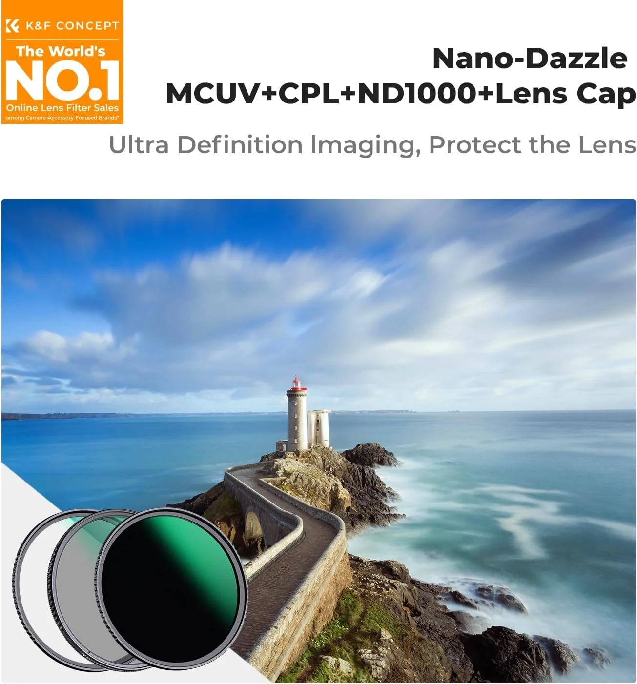 کیت فیلتر لنز K&F Concept 62mm CPL MCUV ND1000 شامل 2 عدد درپوش لنز، فیلتر پلاریزه ضد آب + محافظ UV + فیلتر لنز دوربین با چگالی خنثی ثابت با 24 لایه پوشش کیت فیلتر لنز K&F Concept 62mm CPL MCUV ND1000 شامل 2 عدد درپوش لنز، فیلتر پلاریزه ضد آب + محافظ UV + فیلتر لنز دوربین با چگالی خنثی ثابت با 24 لایه پوشش