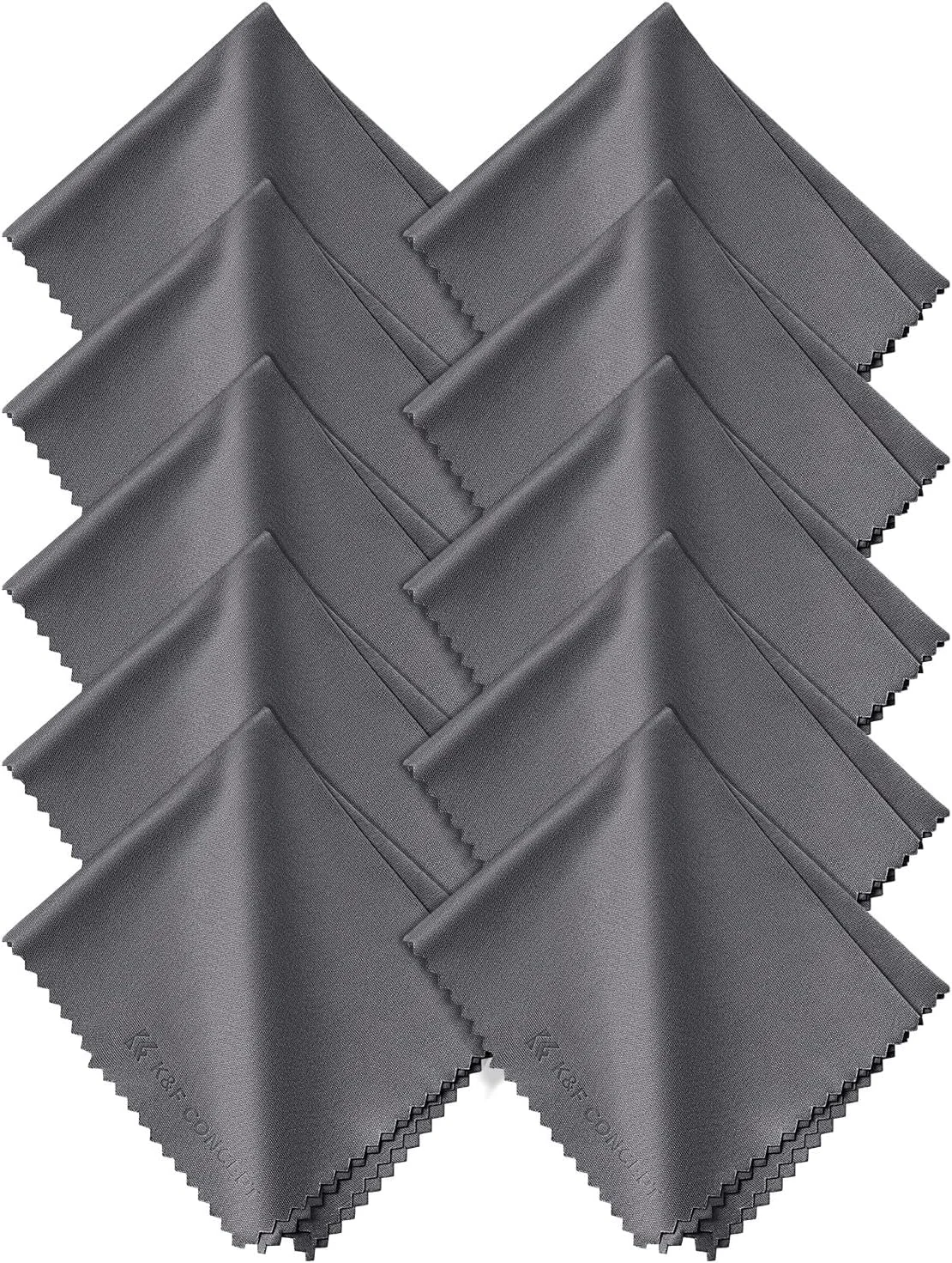 دستمال تمیز کننده میکروفایبر K&F Concept بسته 10 عددی (15cm x 18 cm)، دستمال تمیز کننده لنز برای تمیز کردن لنز دوربین، عینک، صفحه نمایش، دوربین، عینک طبی، تبلت، قابل شستشو