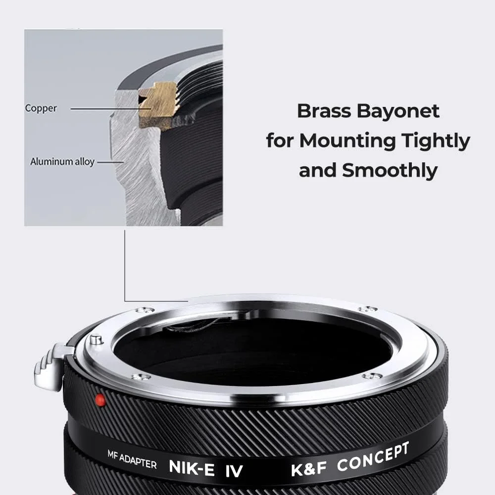 آداپتور اتصال لنز K&F Concept NIK-NEX IV با فوکوس دستی سازگار با لنز Nikon F و بدنه دوربین Sony E Mount آداپتور اتصال لنز K&F Concept NIK-NEX IV با فوکوس دستی سازگار با لنز Nikon F و بدنه دوربین Sony E Mount