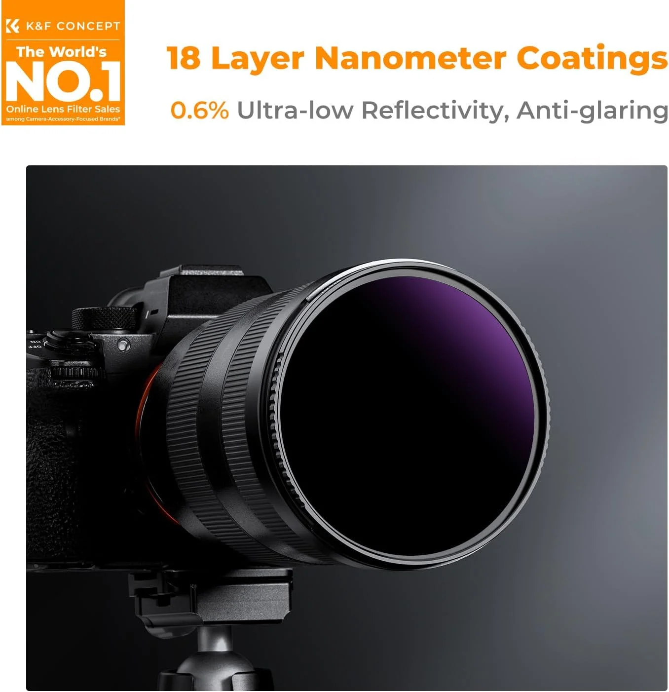 فیلتر لنز ND1000000 (20 استاپ) 95 میلیمتری K&F CONCEPT با 18 پوشش چند لایه، فیلتر لنز دوربین با چگالی خنثی (سری K) فیلتر لنز ND1000000 (20 استاپ) 95 میلیمتری K&F CONCEPT با 18 پوشش چند لایه، فیلتر لنز دوربین با چگالی خنثی (سری K)