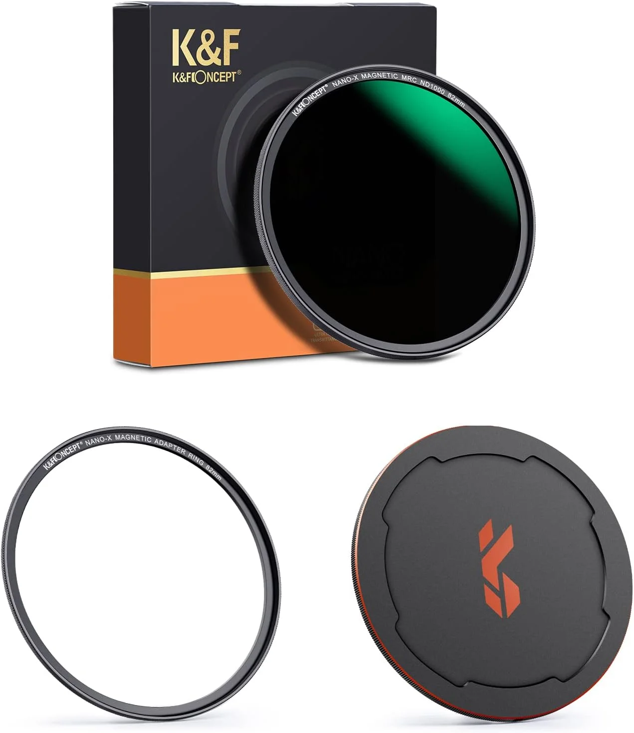 فیلتر لنز ND1000 مغناطیسی سیستم تعویض سریع K&F Concept (فیلتر چگالی خنثی ثابت 10 استاپ) آبگریز با 28 پوشش چند لایه برای لنز دوربین (82 میلی متر)