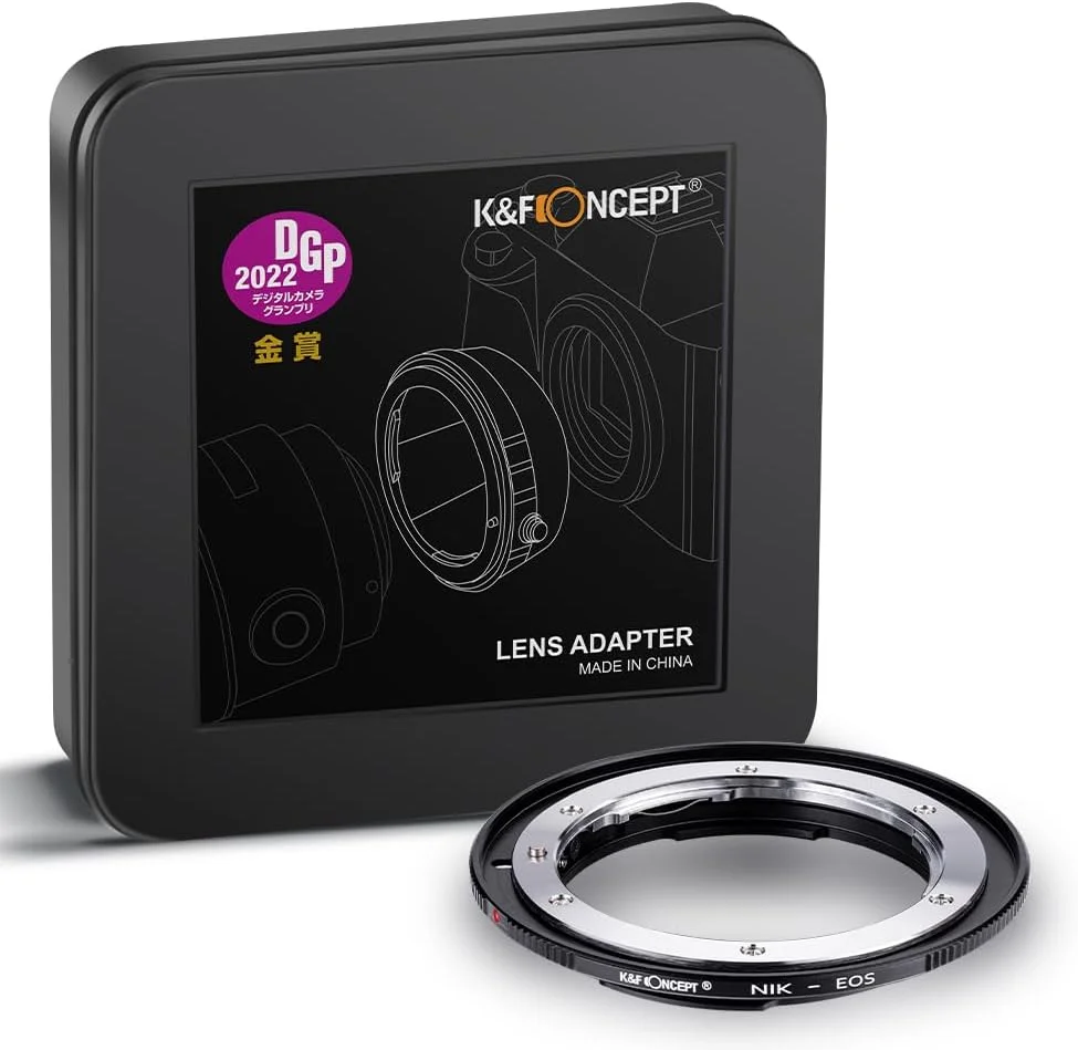 آداپتور لنز K&F CONCEPT Nik به EOS، سازگار با لنزهای Nikon Nikkor F/AI Mount و سازگار با بدنه دوربین Canon EOS EF EF-S Mount