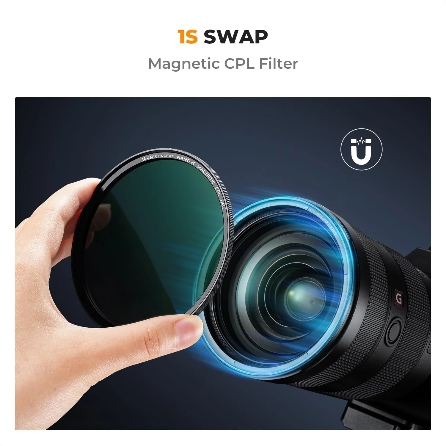 فیلتر پلاریزه دایره ای باریک K&F Concept سری K با قطر 62 میلی متر، فیلتر مغناطیسی CPL، شیشه نوری و آلومینیوم برای لنزهای دوربین عکاسی فیلتر پلاریزه دایره ای باریک K&F Concept سری K با قطر 62 میلی متر، فیلتر مغناطیسی CPL، شیشه نوری و آلومینیوم برای لنزهای دوربین عکاسی