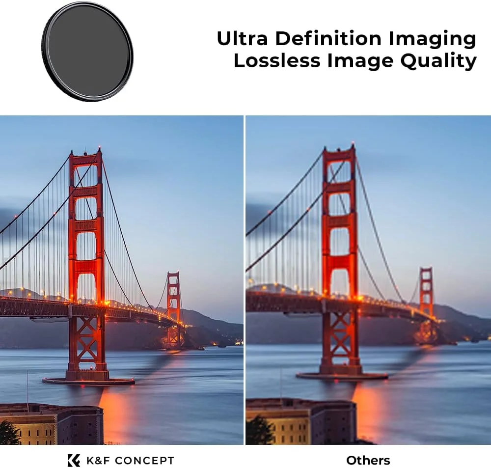 فیلتر لنز دوربین متغیر ND2-ND32 با قطر 82 میلیمتر K&F Concept (1-5 استاپ) بدون ایجاد علامت ضربدری X، فیلتر چگالی خنثی HD با 28 لایه پوشش چندگانه ضد آب (سری Nano-X) فیلتر لنز دوربین متغیر ND2-ND32 با قطر 82 میلیمتر K&F Concept (1-5 استاپ) بدون ایجاد علامت ضربدری X، فیلتر چگالی خنثی HD با 28 لایه پوشش چندگانه ضد آب (سری Nano-X)