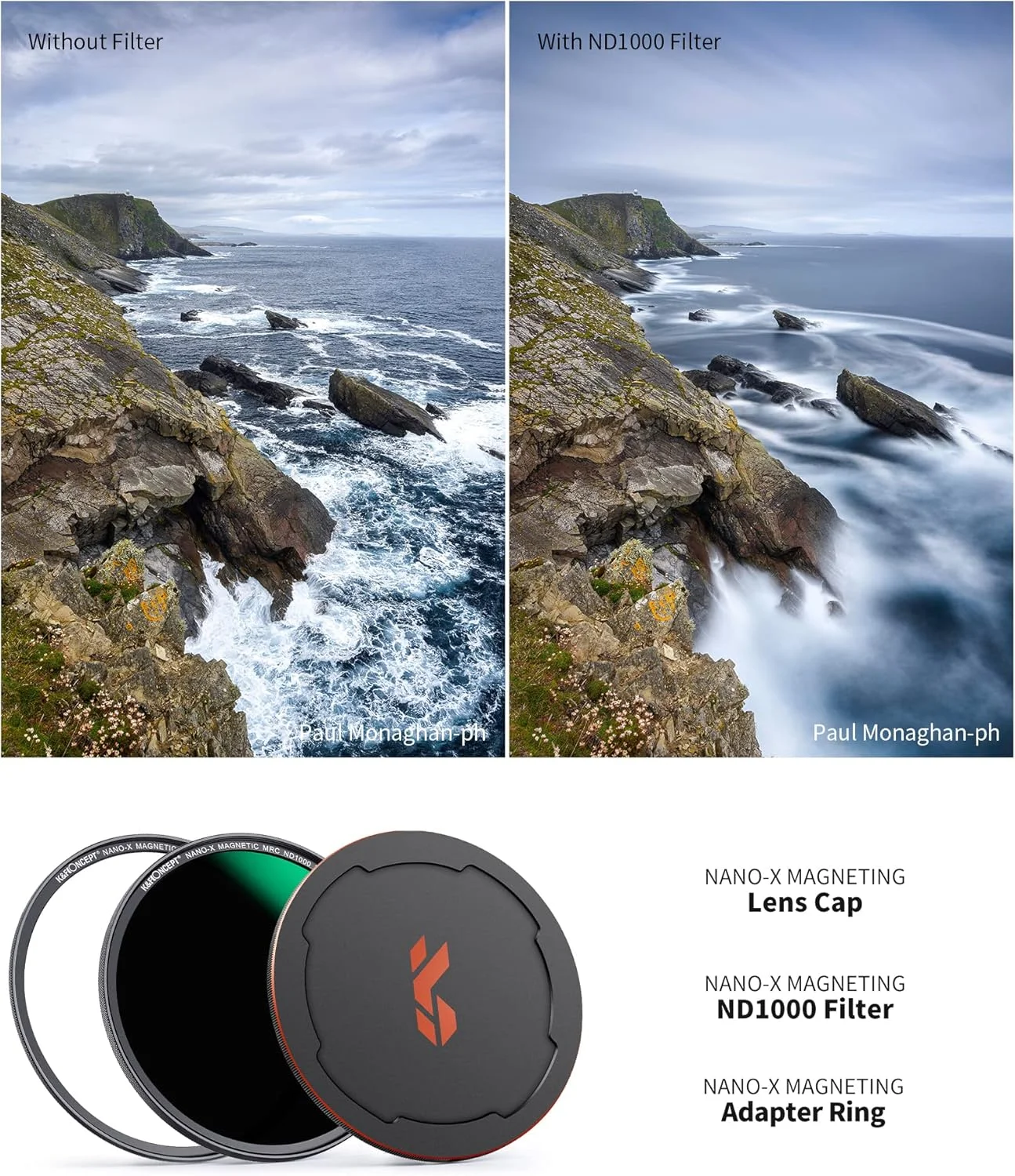 فیلتر لنز ND1000 مغناطیسی سیستم تعویض سریع K&F Concept (فیلتر چگالی خنثی ثابت 10 استاپ) آبگریز با 28 پوشش چند لایه برای لنز دوربین (82 میلی متر) فیلتر لنز ND1000 مغناطیسی سیستم تعویض سریع K&F Concept (فیلتر چگالی خنثی ثابت 10 استاپ) آبگریز با 28 پوشش چند لایه برای لنز دوربین (82 میلی متر)