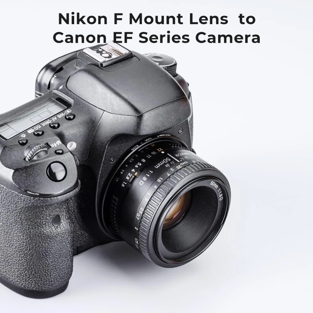 آداپتور لنز K&F CONCEPT Nik به EOS، سازگار با لنزهای Nikon Nikkor F/AI Mount و سازگار با بدنه دوربین Canon EOS EF EF-S Mount آداپتور لنز K&F CONCEPT Nik به EOS، سازگار با لنزهای Nikon Nikkor F/AI Mount و سازگار با بدنه دوربین Canon EOS EF EF-S Mount
