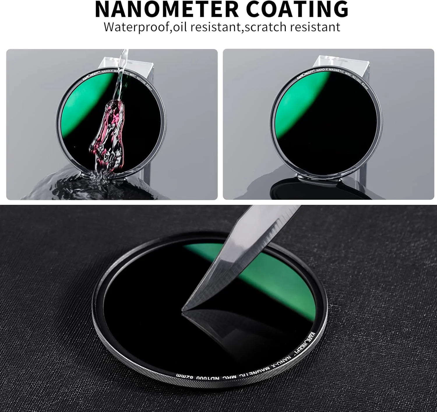 فیلتر لنز ND1000 مغناطیسی سیستم تعویض سریع K&F Concept (فیلتر چگالی خنثی ثابت 10 استاپ) آبگریز با 28 پوشش چند لایه برای لنز دوربین (82 میلی متر) فیلتر لنز ND1000 مغناطیسی سیستم تعویض سریع K&F Concept (فیلتر چگالی خنثی ثابت 10 استاپ) آبگریز با 28 پوشش چند لایه برای لنز دوربین (82 میلی متر)