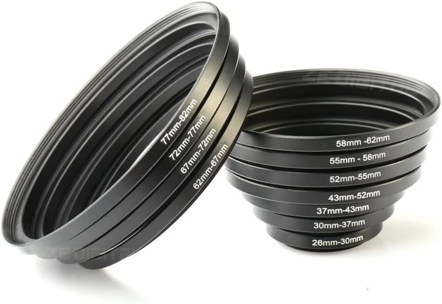 مجموعه حلقه های تبدیل سایز لنز فلزی 11 عددی K&F Concept شامل حلقه های افزایش سایز 26-30MM، 30-37MM، 37-43MM، 43-52MM، 52-55MM، 55-58MM، 58-62MM، 62-67MM، 67-72MM، 72-77MM، 77-82MM سازگار با لنز دوربین های DSLR کانن و نیکون مجموعه حلقه های تبدیل سایز لنز فلزی 11 عددی K&F Concept شامل حلقه های افزایش سایز 26-30MM، 30-37MM، 37-43MM، 43-52MM، 52-55MM، 55-58MM، 58-62MM، 62-67MM، 67-72MM، 72-77MM، 77-82MM سازگار با لنز دوربین های DSLR کانن و نیکون