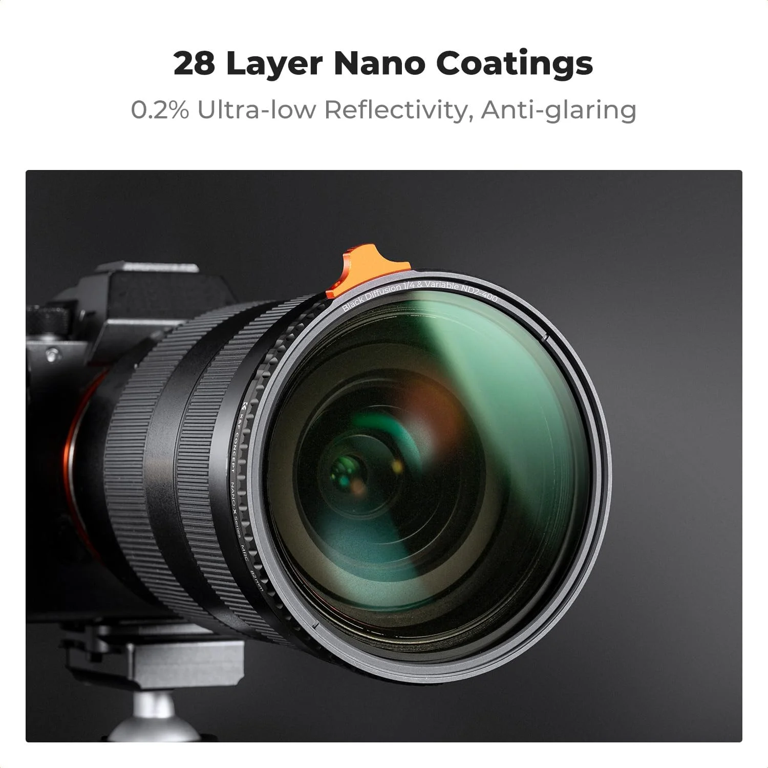 فیلتر مه سیاه 1/4 و ND متغیر ND2-400 دو در یک K&F CONCEPT با قطر 58 میلیمتر برای لنز دوربین فیلتر مه سیاه 1/4 و ND متغیر ND2-400 دو در یک K&F CONCEPT با قطر 58 میلیمتر برای لنز دوربین