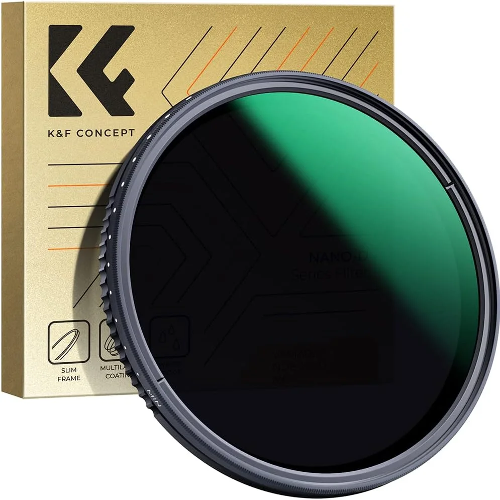K&F CONCEPT 52mm Variable Neutral Density Lens Filter ND8-ND2000 (3-11stop) Waterproof Adjustable ND Lens Filter with 24 Multi-Layer Coatings for Camera Lens (D-Series)