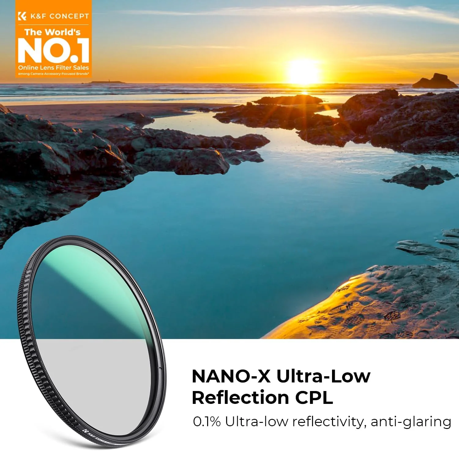 فیلتر پلاریزه دایرهای با بازتاب بسیار کم K&F CONCEPT با پوششهای چند لایه 28گانه و طراحی فوقالعاده باریک (سری Nano-X) - سایز 77 میلیمتر فیلتر پلاریزه دایرهای با بازتاب بسیار کم K&F CONCEPT با پوششهای چند لایه 28گانه و طراحی فوقالعاده باریک (سری Nano-X) - سایز 77 میلیمتر