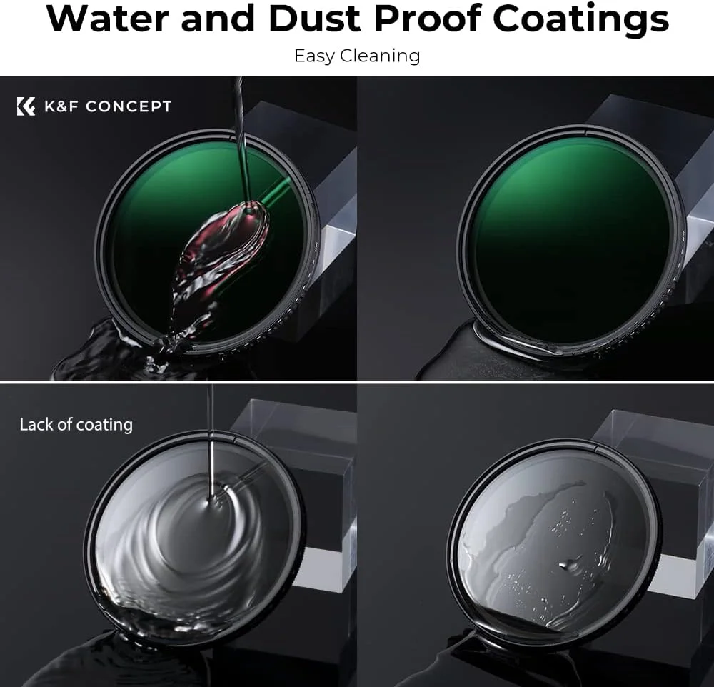 K&F CONCEPT 52mm Variable Neutral Density Lens Filter ND8-ND2000 (3-11stop) Waterproof Adjustable ND Lens Filter with 24 Multi-Layer Coatings for Camera Lens (D-Series) K&F CONCEPT 52mm Variable Neutral Density Lens Filter ND8-ND2000 (3-11stop) Waterproof Adjustable ND Lens Filter with 24 Multi-Layer Coatings for Camera Lens (D-Series)